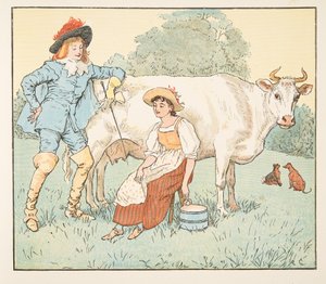 "Ti sposerò, mia bella fanciulla?", da The Hey Diddle Diddle Picture Book, pub.1882 da Randolph Caldecott